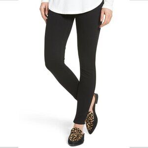 Spanx ankle jean-ish leggings black twill tummy shaping panel new small